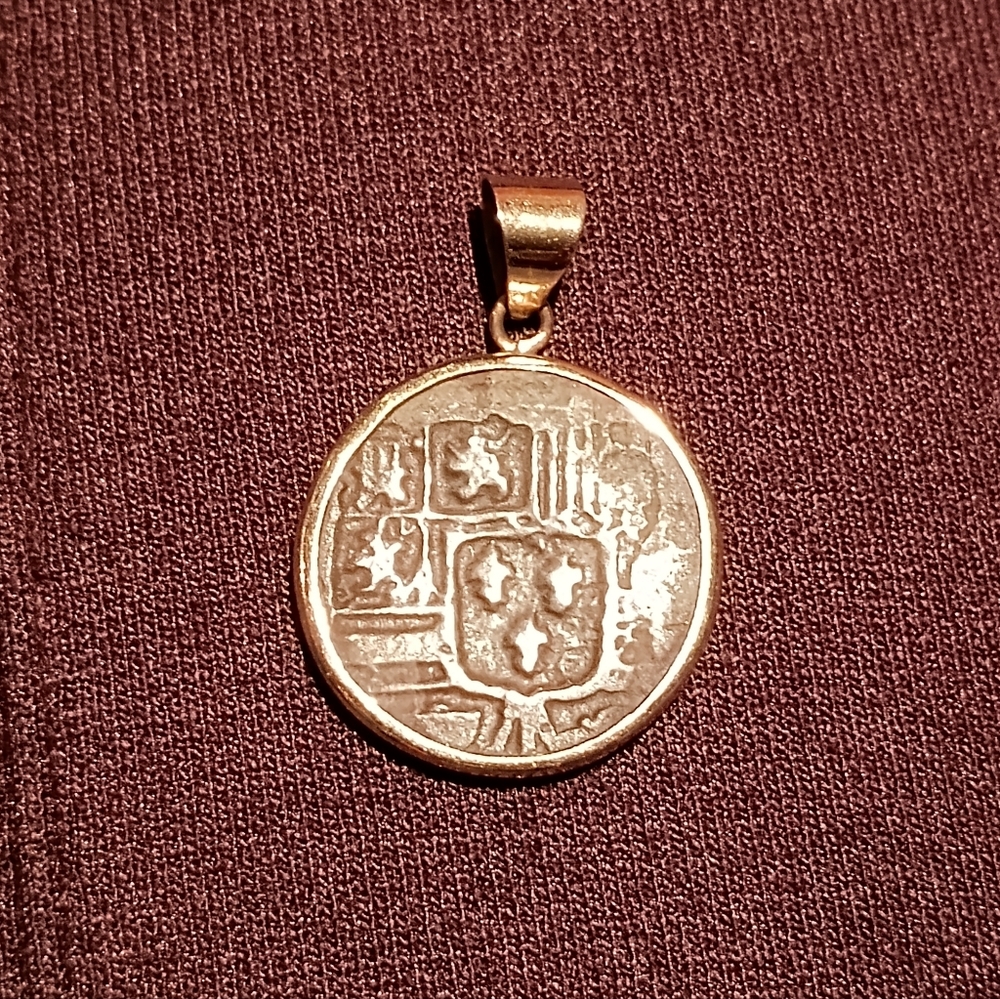 Gold-Tone Shield Coin Pendant Necklace - Women